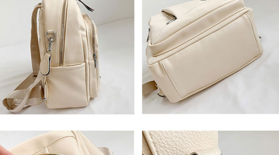Fashion Off White Pu Large Capacity Backpack,Backpack