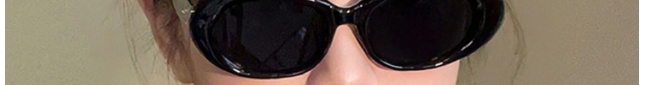 Fashion Black Frame Black Gray Film Pc Oval Sunglasses,Women Sunglasses