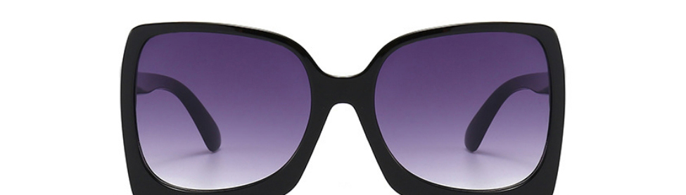 Fashion Black Frame Double Gray Film Pc Square Large Frame Sunglasses,Women Sunglasses