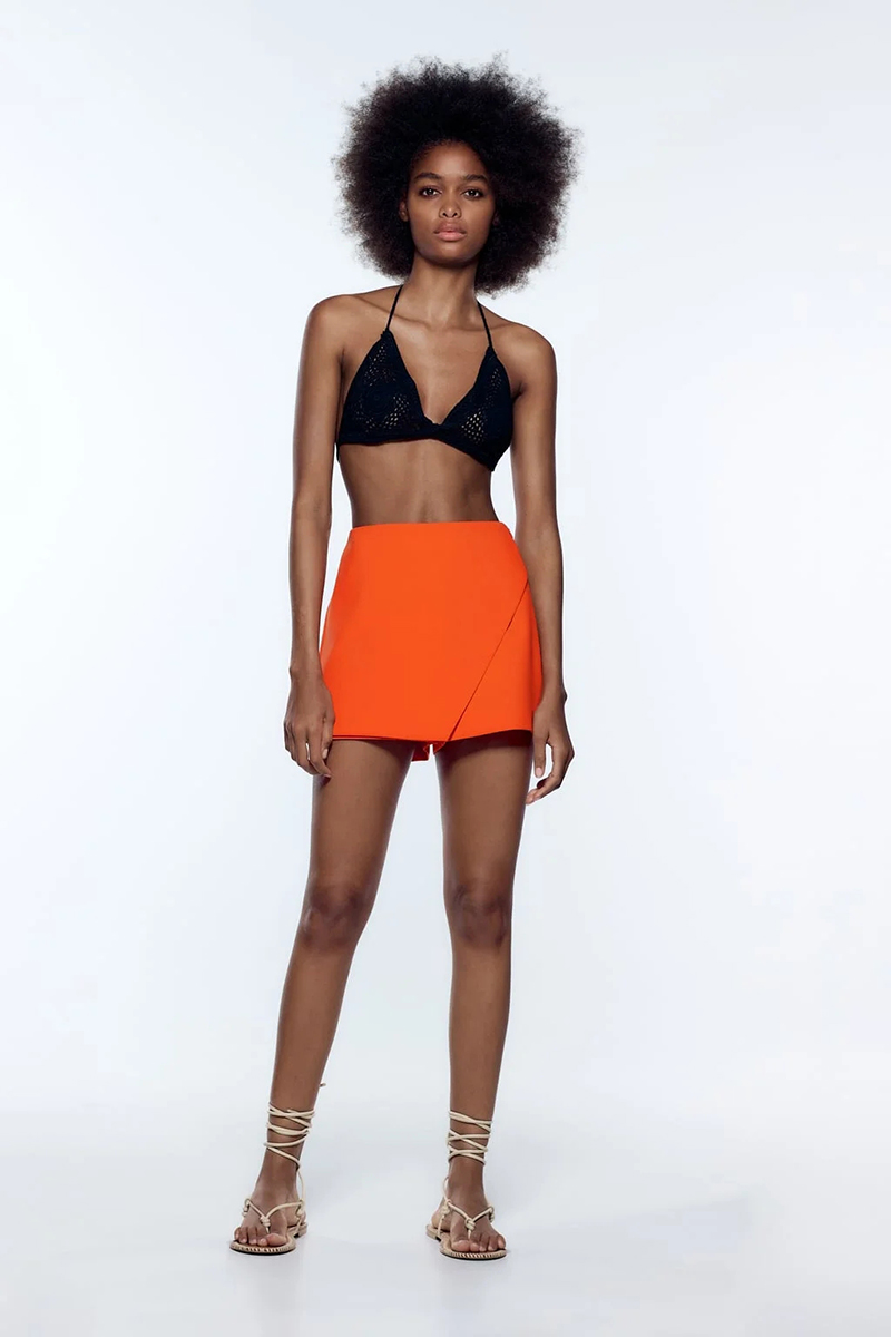 Fashion Black Polyester Asymmetric Culottes,Shorts