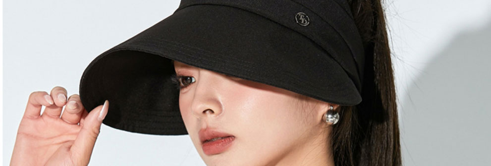 Fashion Black Cotton Large Brim Sun Protection Empty Sun Hat,Sun Hats