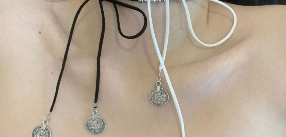 Fashion White Geometric Rope Coin Necklace,Pendants