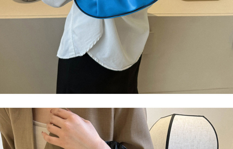 Fashion Blue Pu Pleated Handbag,Handbags