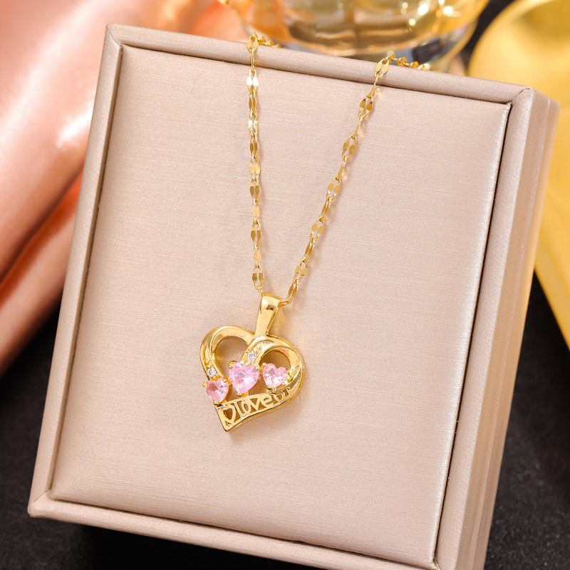 Fashion Gold Copper Diamond Love Necklace,Necklaces