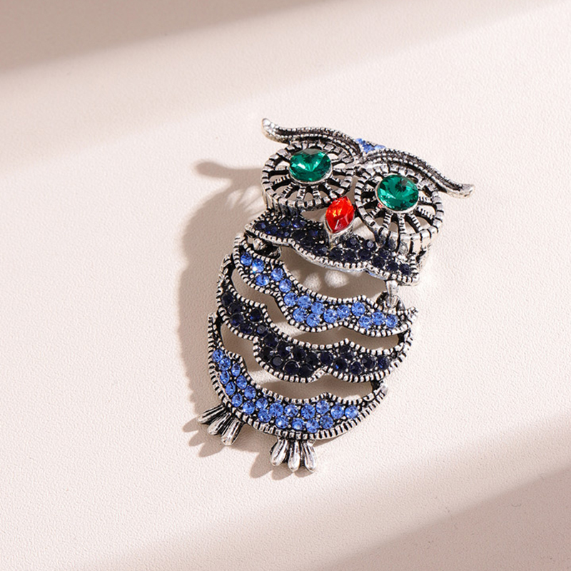 Fashion Silver Alloy Diamond Owl Brooch,Korean Brooches