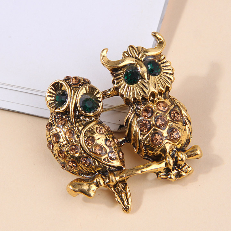 Fashion Owl Alloy Diamond Owl Brooch,Korean Brooches