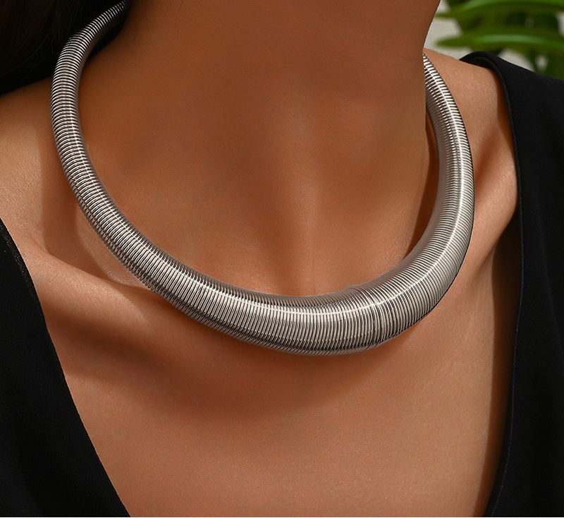 Fashion Silver Alloy Spring Collar,Chokers