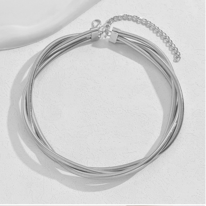 Fashion Color Matching Alloy Snake Bone Wrapped Collar,Chokers
