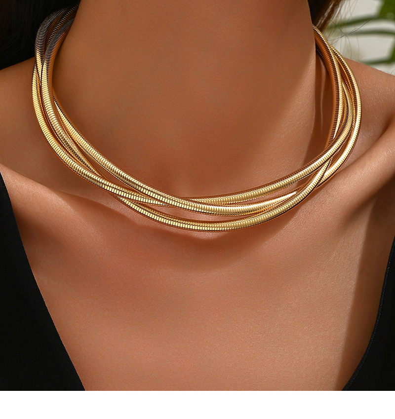 Fashion Color Matching Alloy Snake Bone Wrapped Collar,Chokers