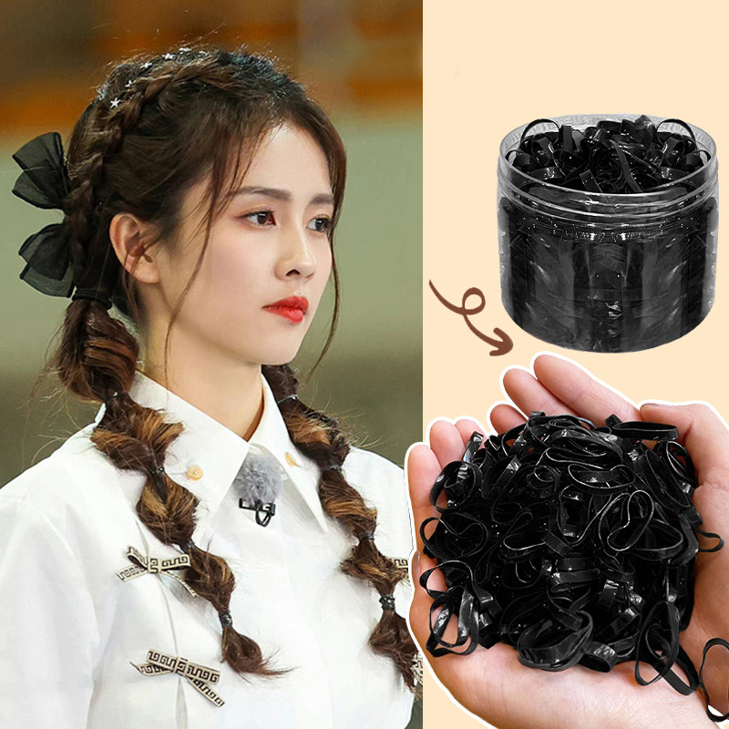 Fashion Color 2 Highly Elastic Disposable Hair Ties In Cans (500pcs),Hair Ring