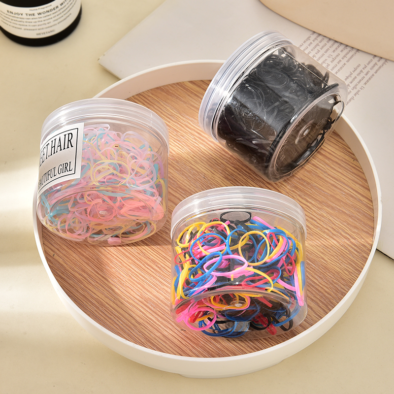 Fashion Color 2 Highly Elastic Disposable Hair Ties In Cans (500pcs),Hair Ring