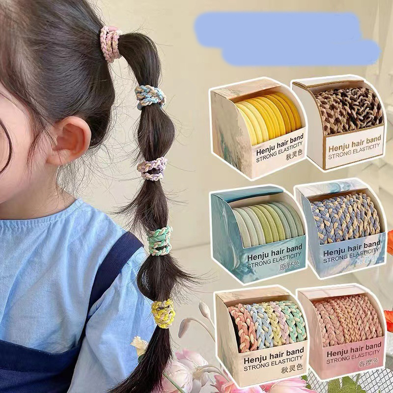 Fashion Yellow High Elastic Braided Childrens Hair Rope (10 Pieces),Kids Accessories