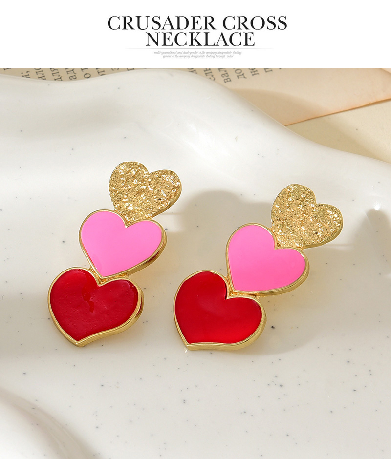 Fashion Color Alloy Dripping Oil Love Color Matching Earrings,Stud Earrings