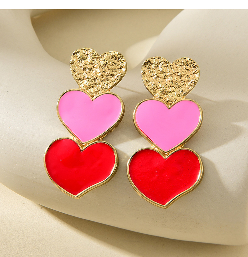 Fashion Color Alloy Dripping Oil Love Color Matching Earrings,Stud Earrings