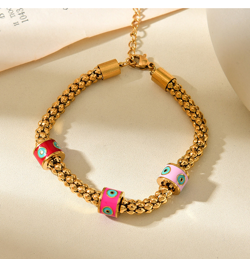 Fashion Color Alloy Oil Drop Eyes Color Matching Thick Chain Bracelet,Fashion Bracelets