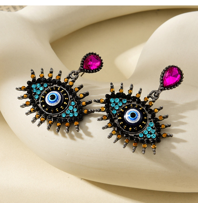 Fashion Color Alloy Diamond Eye Earrings,Drop Earrings