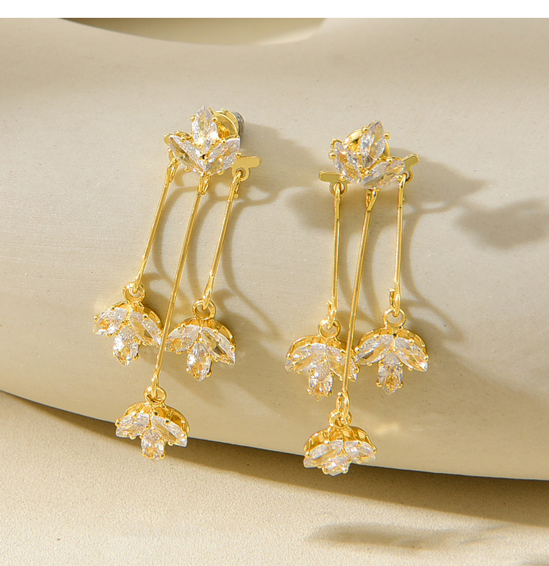 Fashion Gold Alloy Diamond Drop Earrings,Drop Earrings