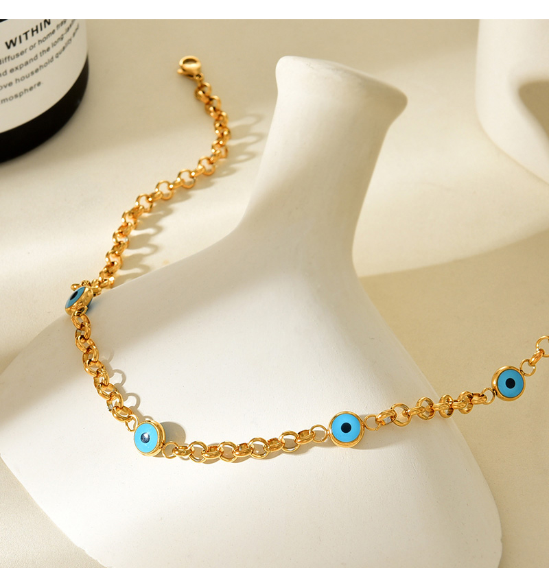 Fashion Gold Titanium Steel Dripping Eyes Thick Chain Necklace,Necklaces