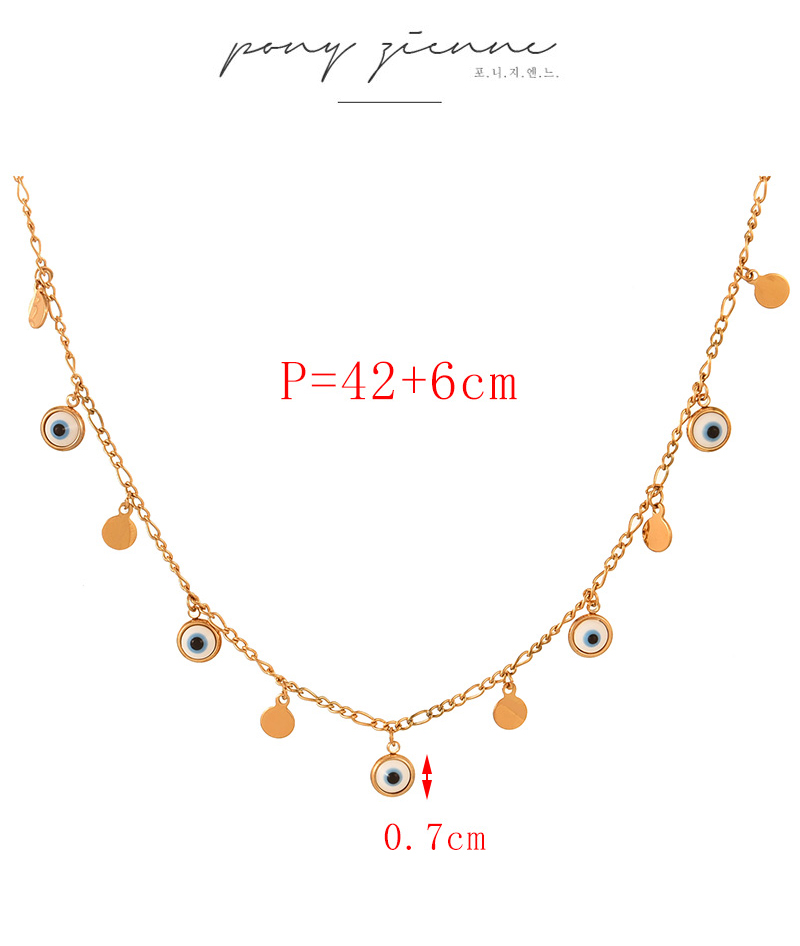 Fashion Gold Titanium Steel Dripping Eye Palm Pendant Necklace,Necklaces