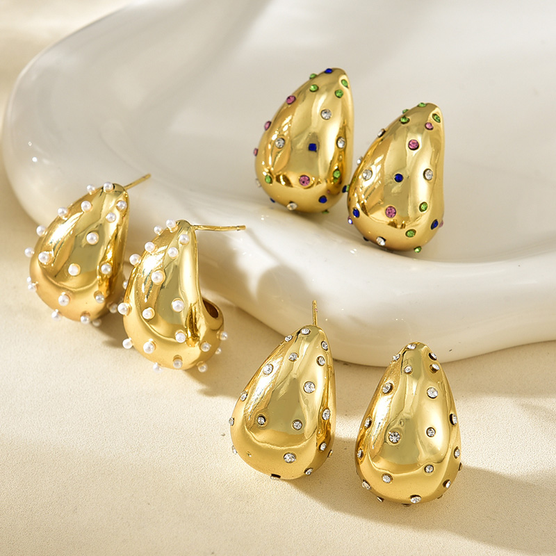 Fashion Gold Copper Pearl Drop Earrings,Earrings