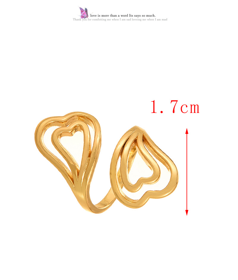 Fashion Golden 1 Copper Love Curve Ring,Rings