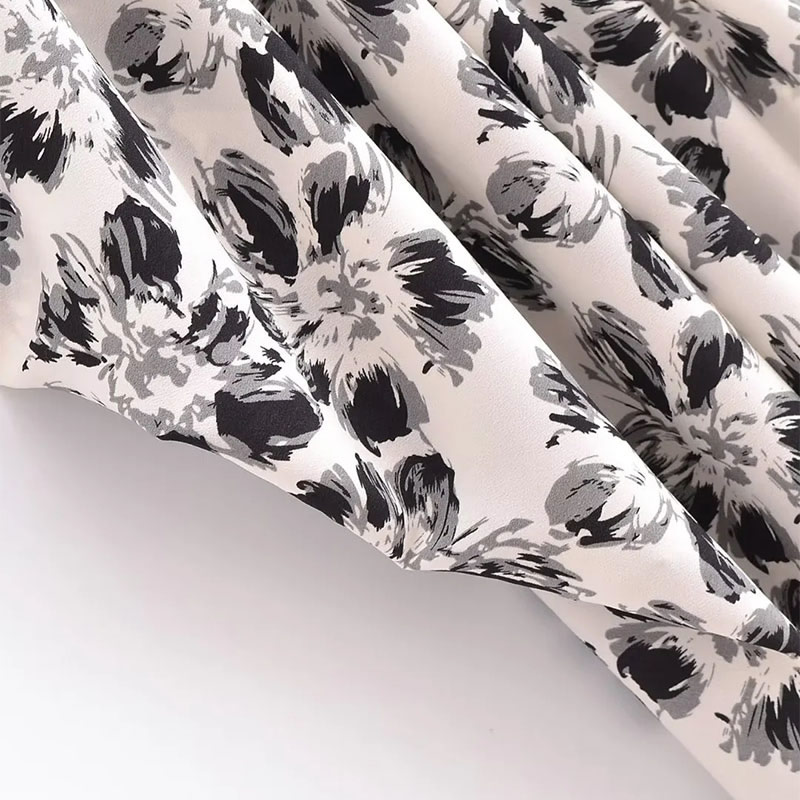 Fashion Color Polyester Printed Geometric Bud Suspender Knee-length Dress,Knee Length