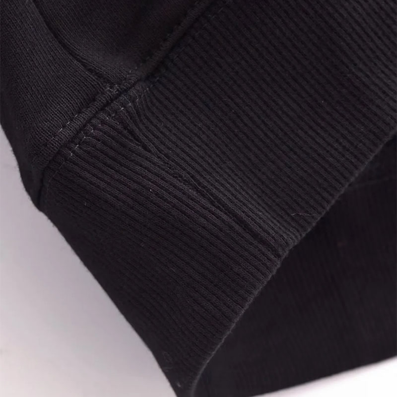 Fashion Black Polyester Embroidered Lace-up Sweatshirt,Sweatshirts