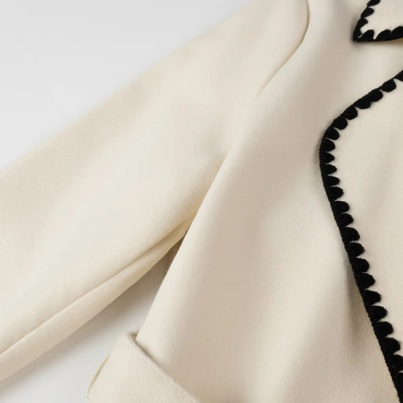 Fashion Grey Colorblock Lapel Lace-up Coat,Coat-Jacket
