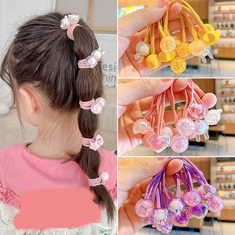 Fashion Mixed 5 Pieces (love Box) Resin Elastic Leather Cord Childrens Hair Tie,Kids Accessories