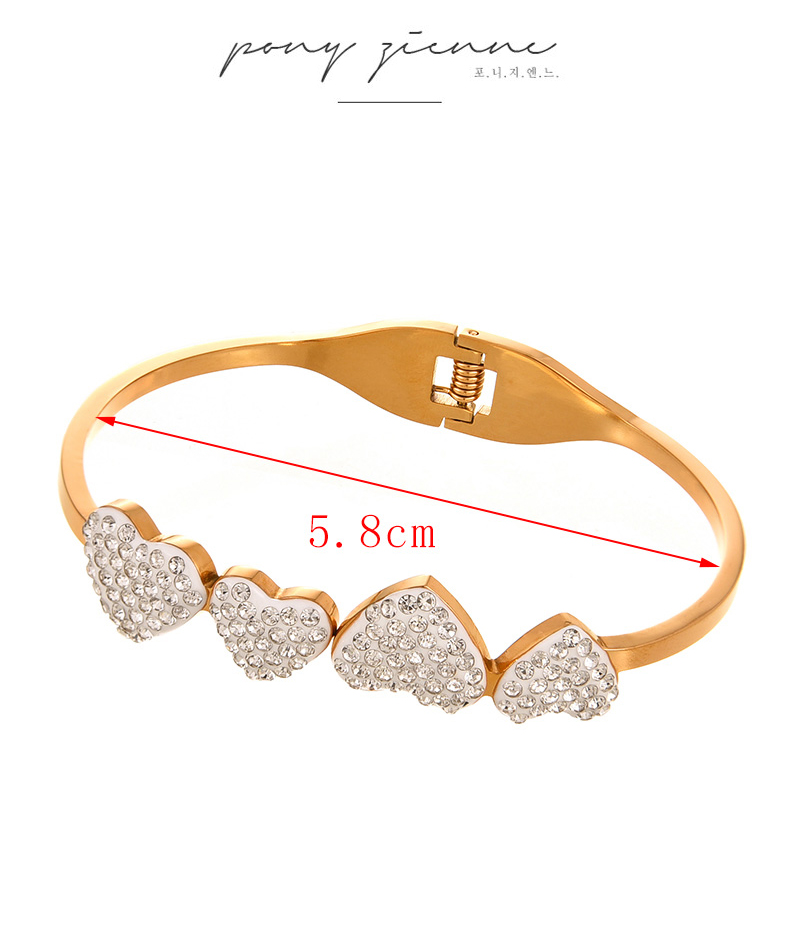 Fashion Gold Titanium Steel Inlaid With Zirconium Love Bracelet,Bracelets