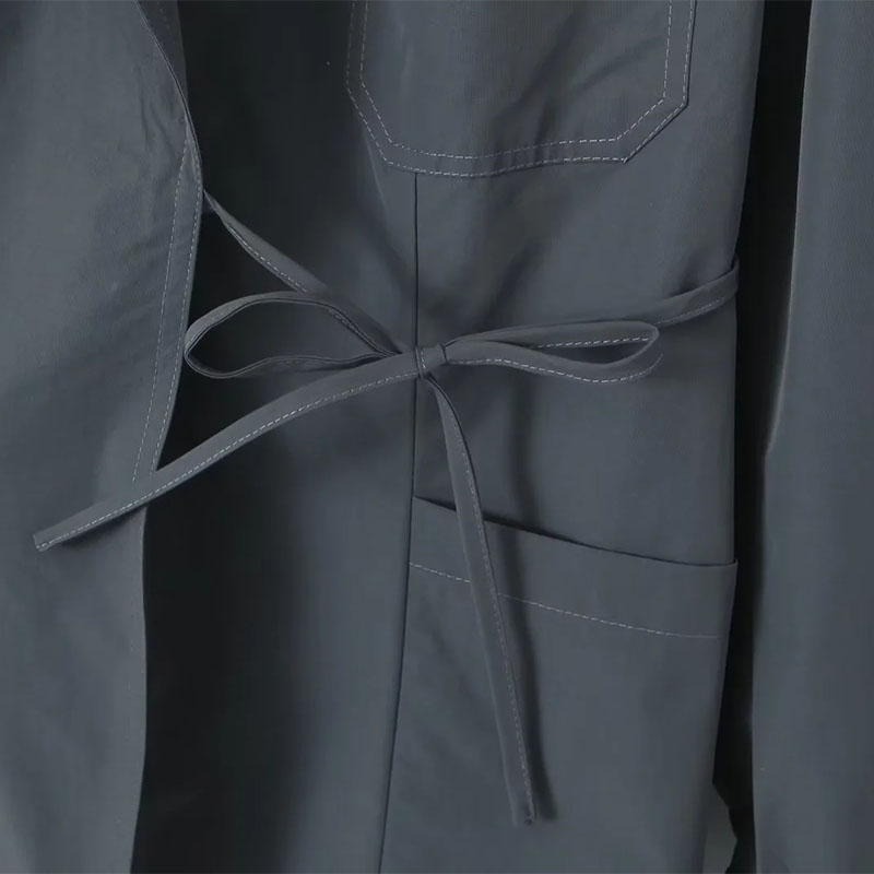 Fashion Dark Gray Polyester Lapel Lace-up Multi-pocket Jacket,Coat-Jacket