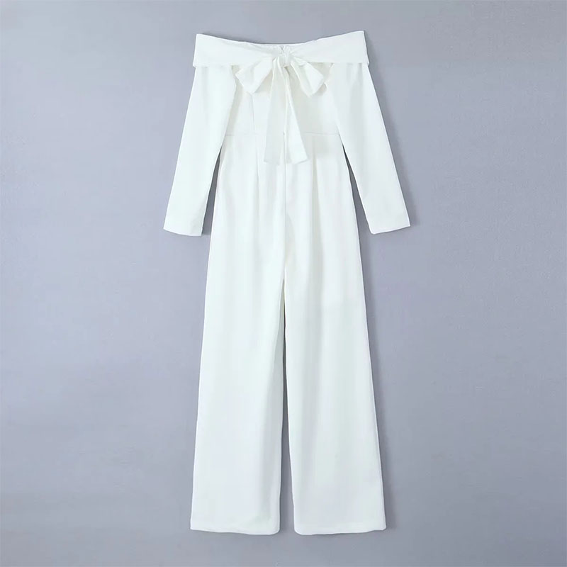 Fashion White Knitted One-shoulder Jumpsuit,T-shirts