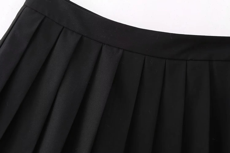 Fashion Black Wide Pleated Culottes,Shorts