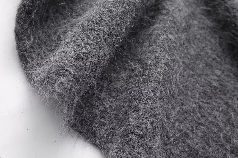 Fashion Black Wool Asymmetrical Knitted Sleeve Sweater,Sweater