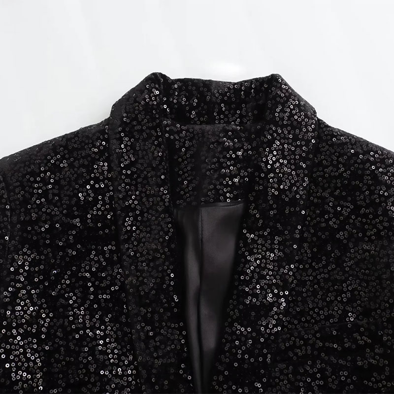 Fashion Black Sequined Velvet Blazer,Suits