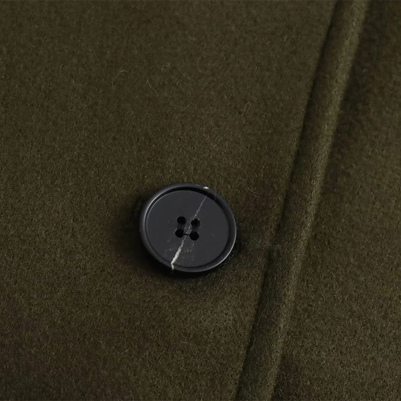 Fashion Armygreen Blended Lapel Coat,Coat-Jacket