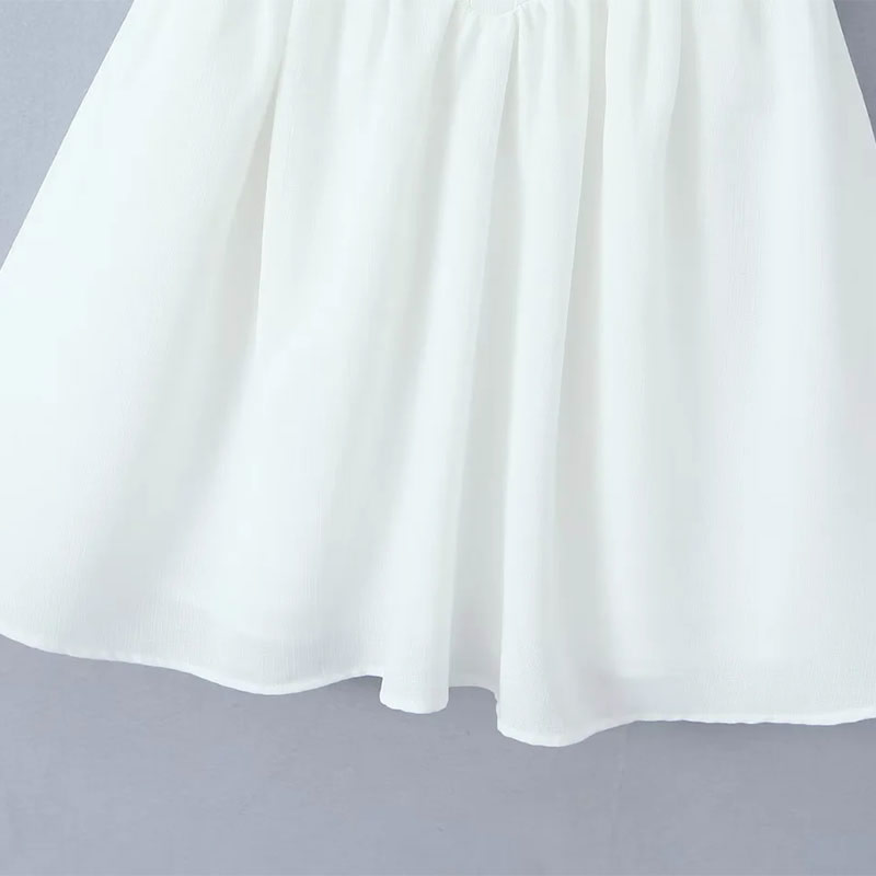 Fashion White Fishbone Suspender Skirt,Mini & Short Dresses