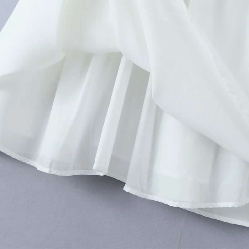 Fashion White Fishbone Suspender Skirt,Mini & Short Dresses