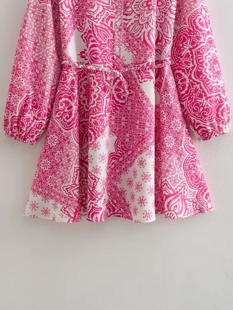 Fashion Color Polyester Printed Skirt,Mini & Short Dresses