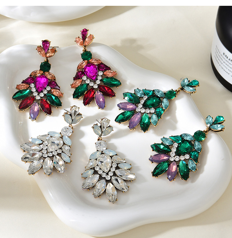 Fashion Color Alloy Diamond Geometric Earrings,Drop Earrings