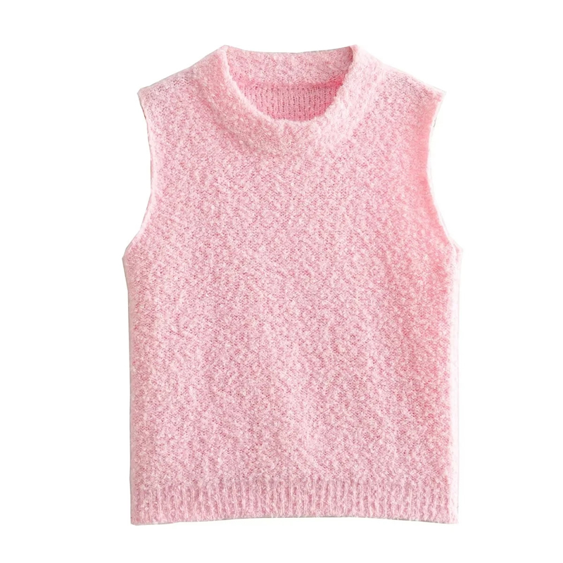 Fashion Pink Knitted Vest Top,Tank Tops & Camis