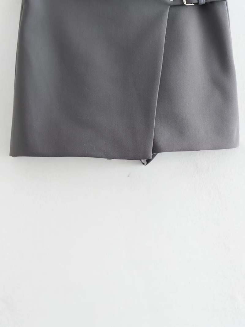 Fashion Grey Woven Asymmetric Culottes,Shorts