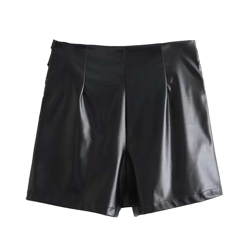 Fashion Black Leather Knotted Skirt,Skirts