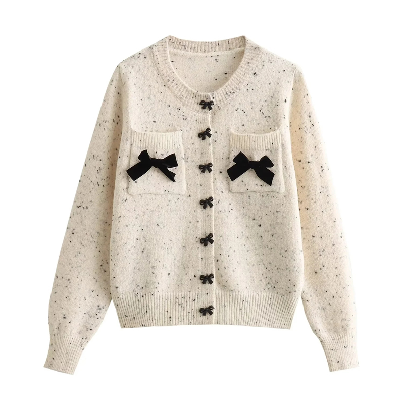 Fashion White Cashmere Printed Knitted Cardigan Jacket,Sweater