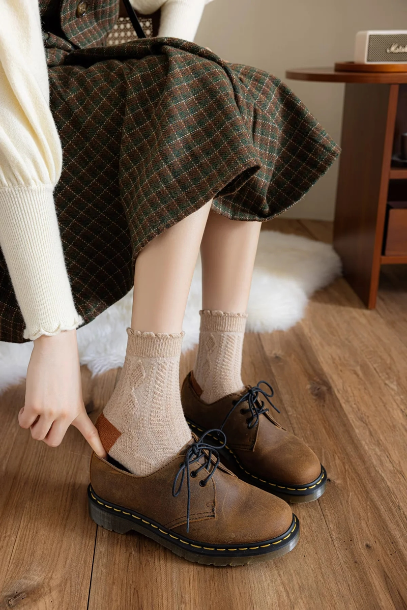 Fashion Dongdaemun Korean Version Of Japanese College Style Cotton Printed Mid-calf Socks,Fashion Socks