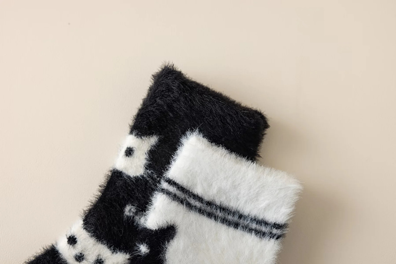 Fashion Black And White Cotton Printed Mid-calf Socks,Fashion Socks