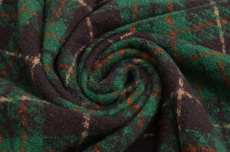 Fashion Thin Line Small Grid Green Acrylic Plaid Patch Scarf,knitting Wool Scaves