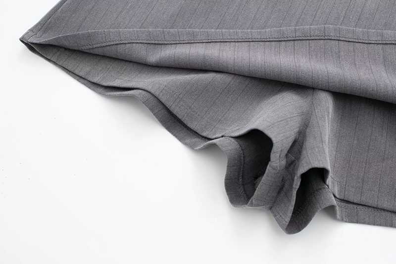 Fashion Grey Blended Slit High-waisted Culottes,Shorts