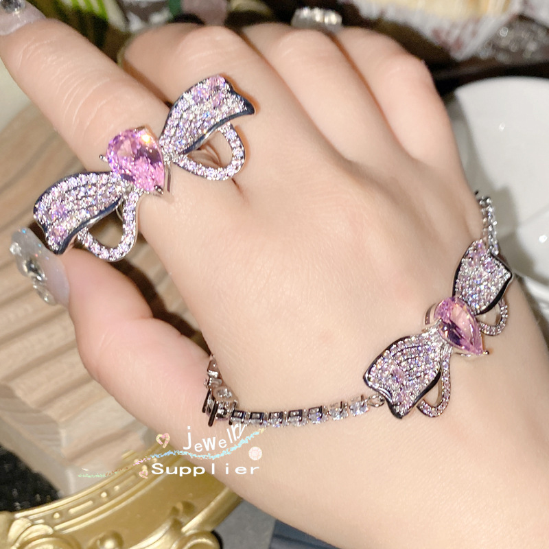 Fashion Embellished Galaxy Bow Ring Metal Diamond Bow Ring,Fashion Rings