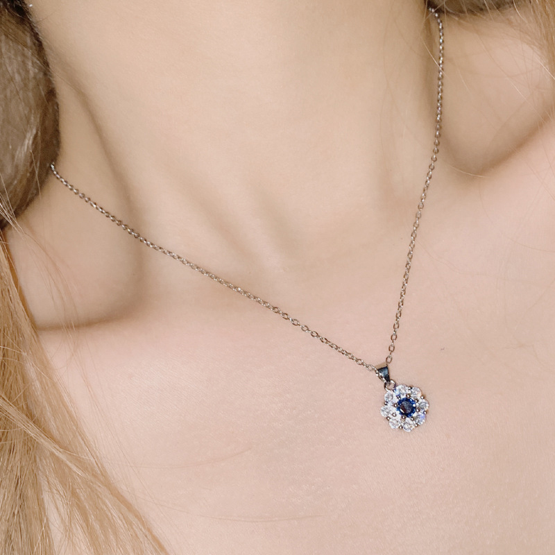 Fashion Pendant Tanzanite Blue Without Chain Copper Diamond Daisy Pendant,Jewelry Findings & Components